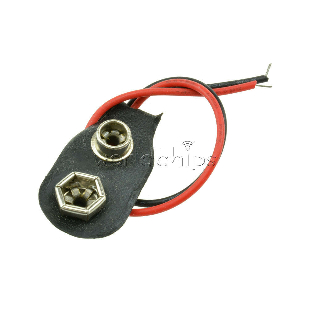 20Pcs Snap on 9V Battery Holder Clip Connector Hard Shell Cable Lead 10CM