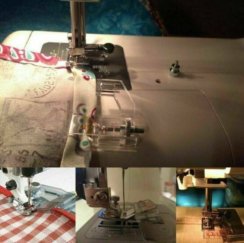 For Sewing Machine Bias Binder Presser Foot Adjustable Attaching Binding Snap-on