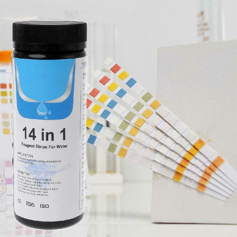 100Strips Water Test Strips Reagent Strip For Water Quality Analyzing Testing 14