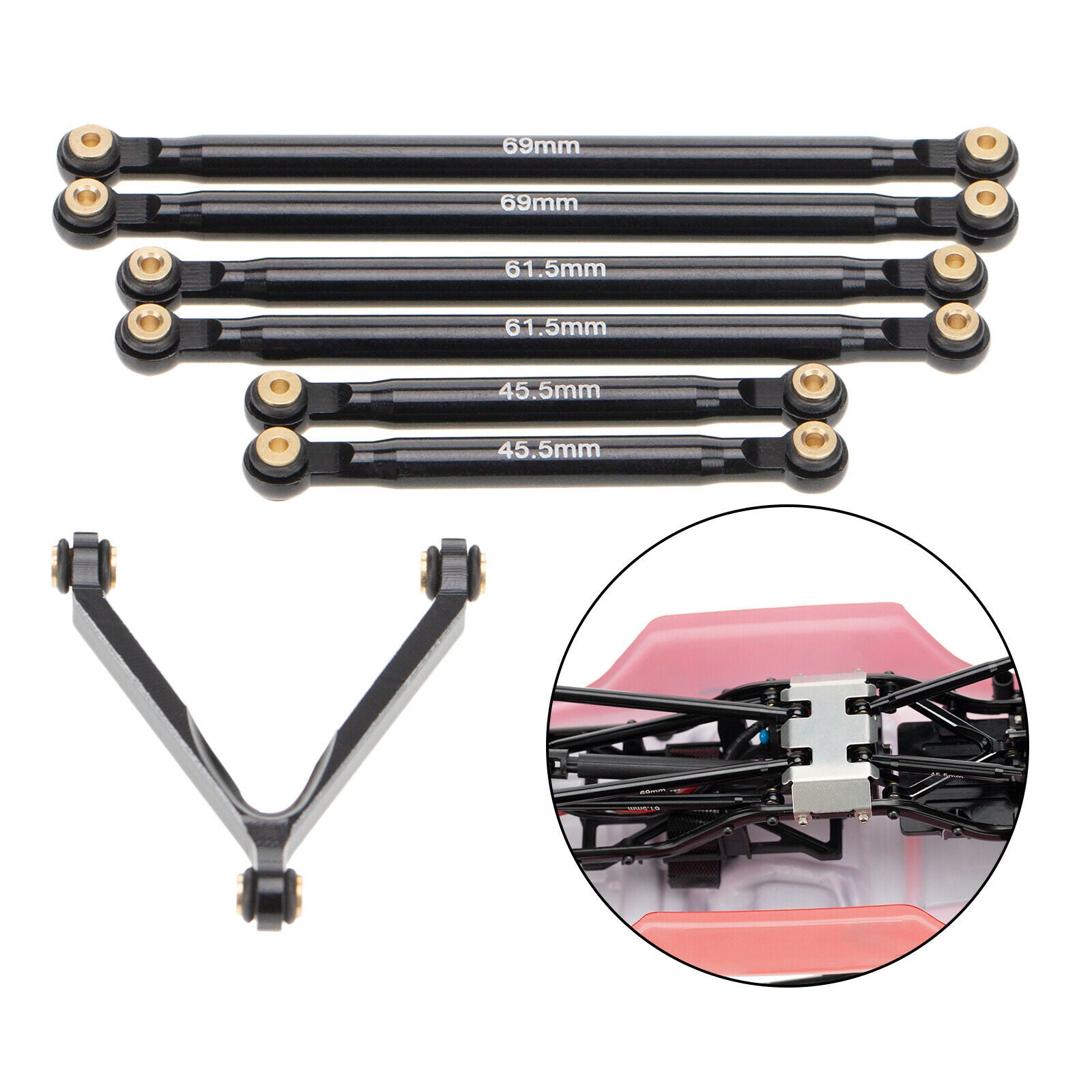 7pcs1:24 Metal Rod Link Linkage for Axial SCX24 AXI00001 Crawler Trucks Car Part