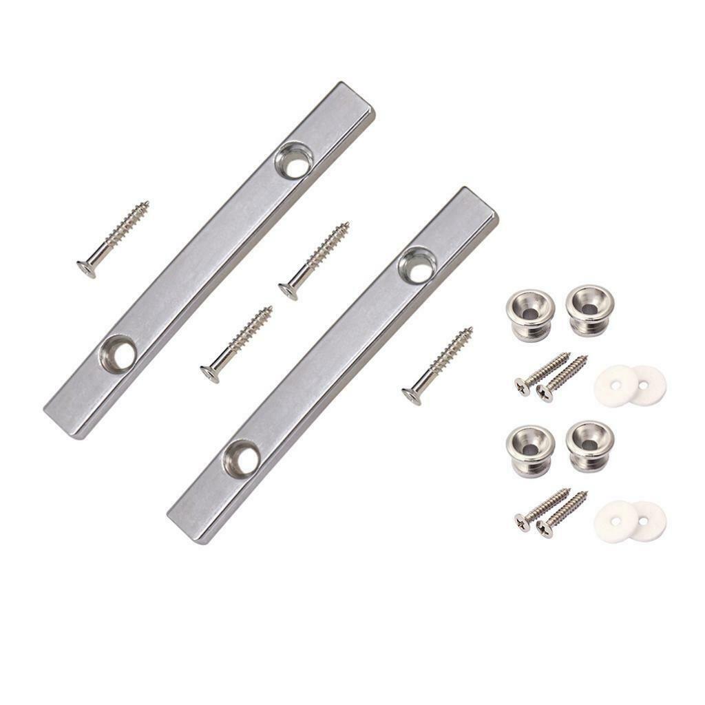 2pcs Electric Guitar String Retainer Bar+2pcs Mushrooms Head Strap Buttons