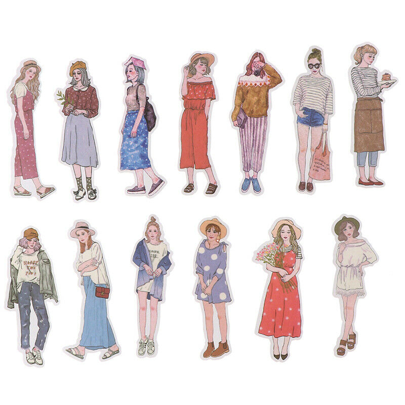 100pcs/pack lovely girls Stickers scrapbooking hand book fashion girl stickeDD