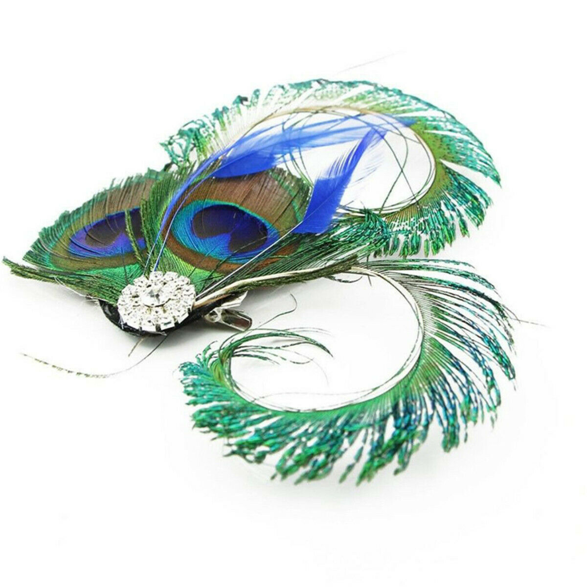 Banquet Headwear Peacock Feather Fascinator Hair Clip Wedding Party Headpiece
