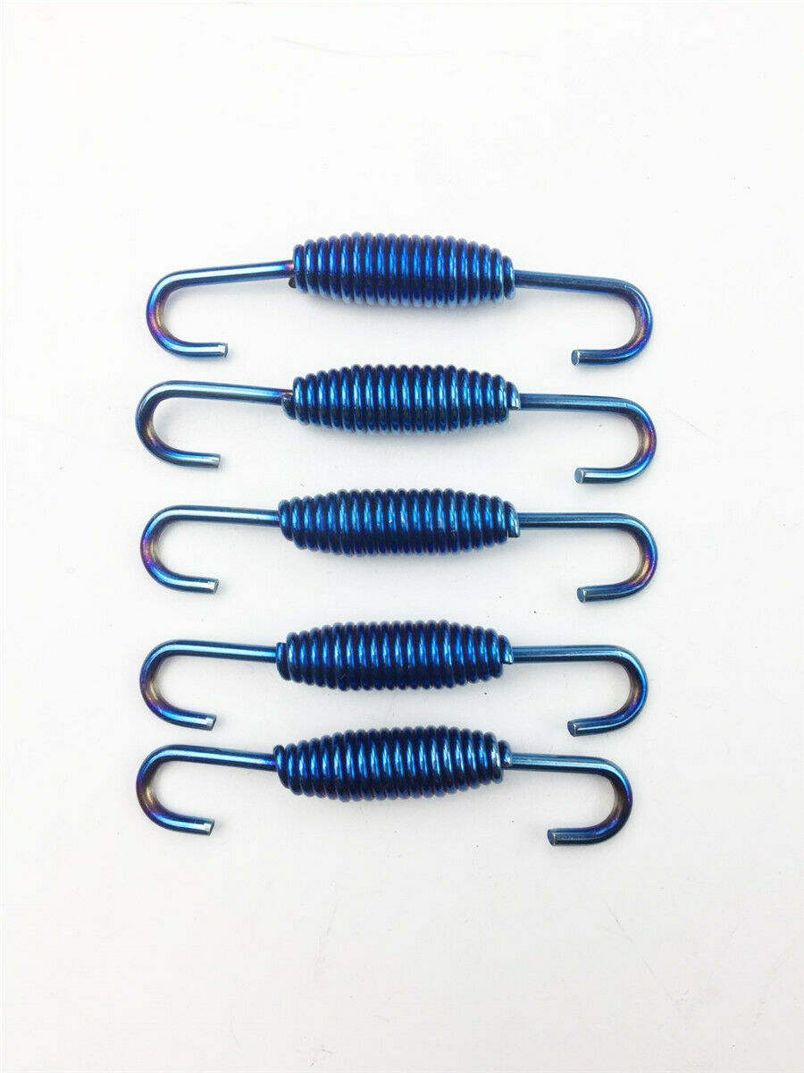 6 PCS Blue Stainless Steel Exhaust Pipe Spring Hook kit Motorcycle Accessories