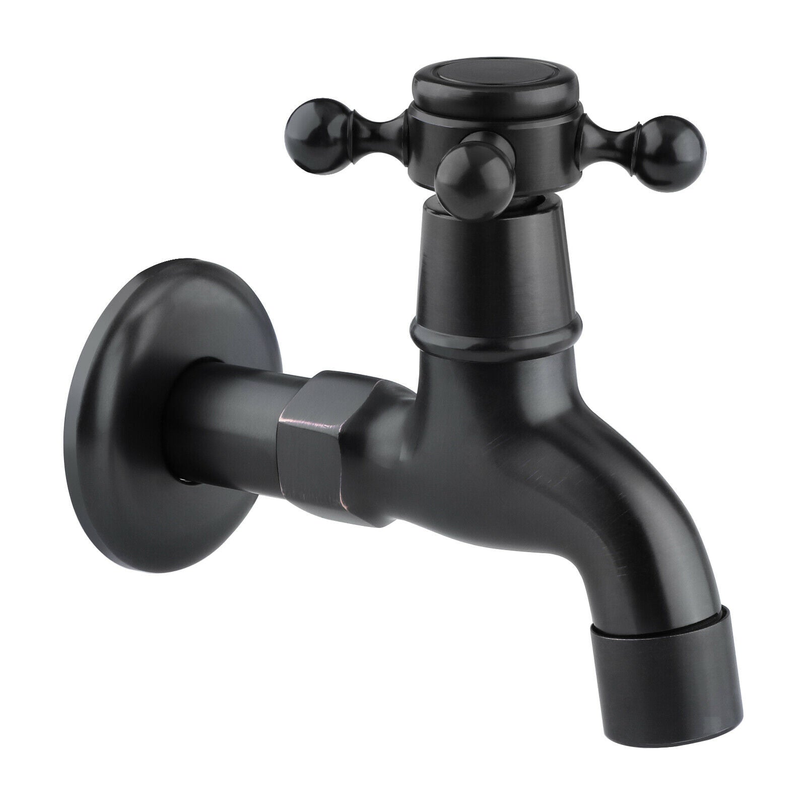 Wall Mounted Water Tap Garden Faucet Washing Machine Bibcock Tap Black B