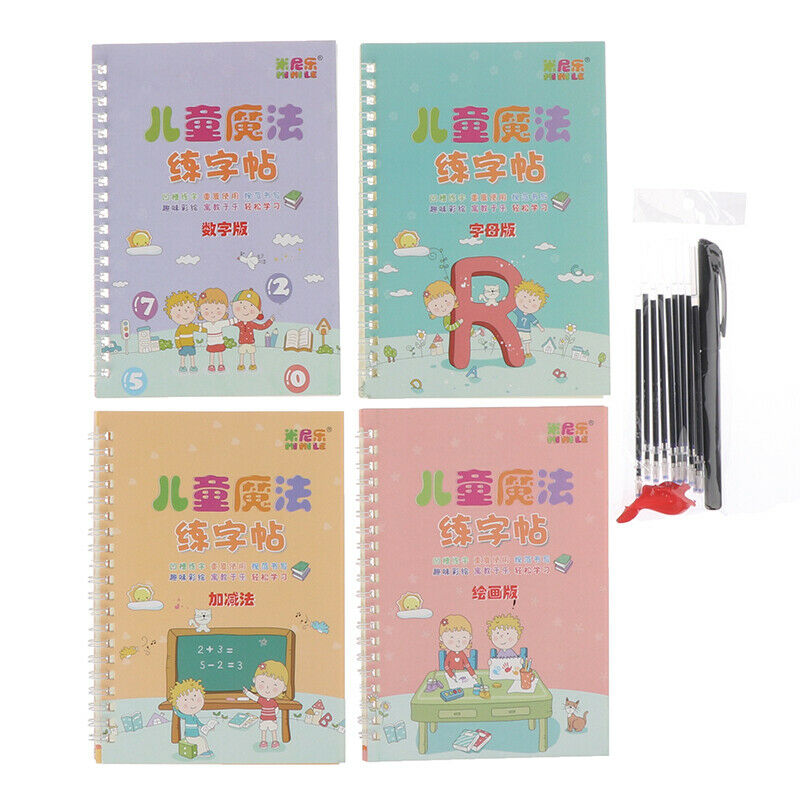 4Books Learning Numbers Letters Writing Practice Art Book Kids Copybook  ZDD Tt