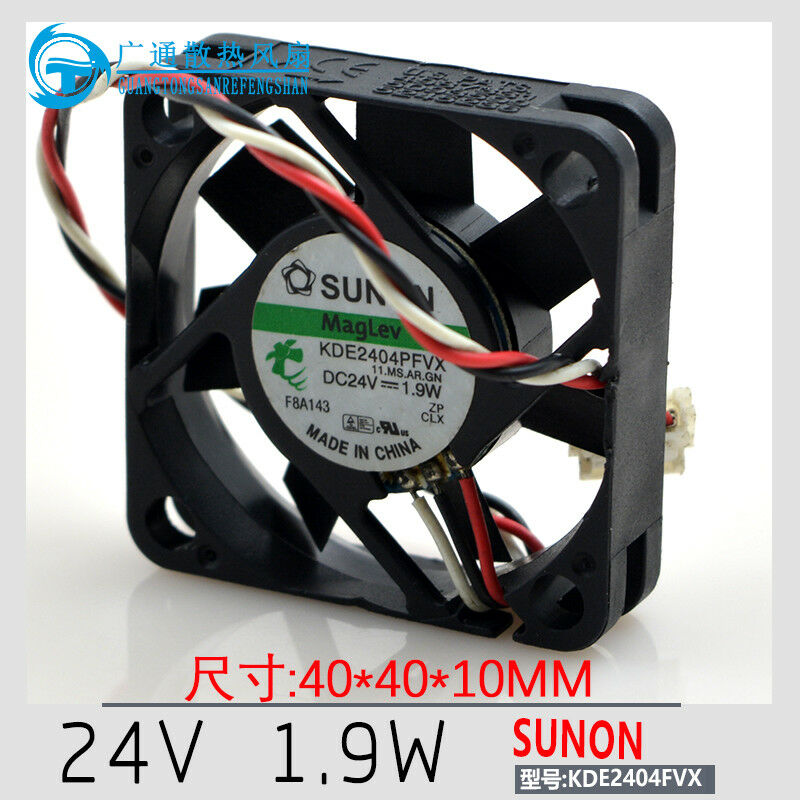 1pc SUNON KDE2404PFVX 24V 1.9W Cooling Fan 3 Pins 40*40*10mm