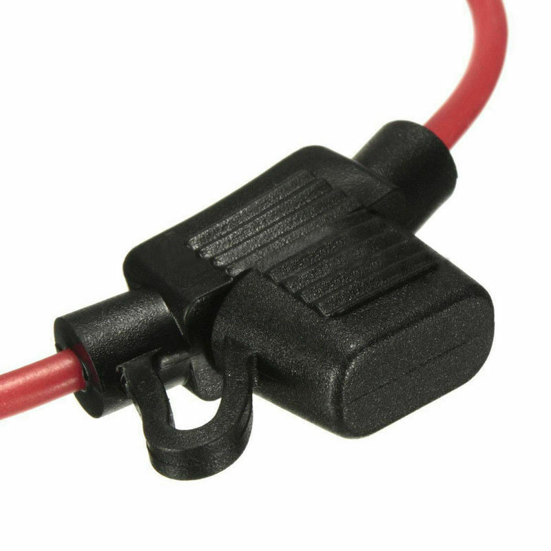 12V Car Splash Proof In-Line Mini Blade Fuse Holder + 5/10/15/20/25/30 Amp Fuses