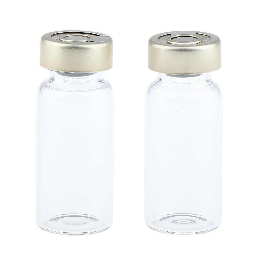 40x Empty Sterile Glass Sealed Serum Vials Bottles Powder Container 5ml/10ml