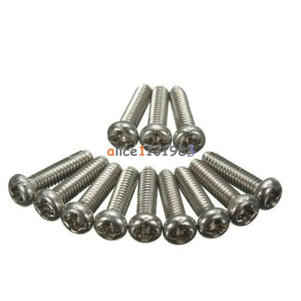 50PCS M2X6mm Screws Stainless Steel Round Head Plain End Metric Machine