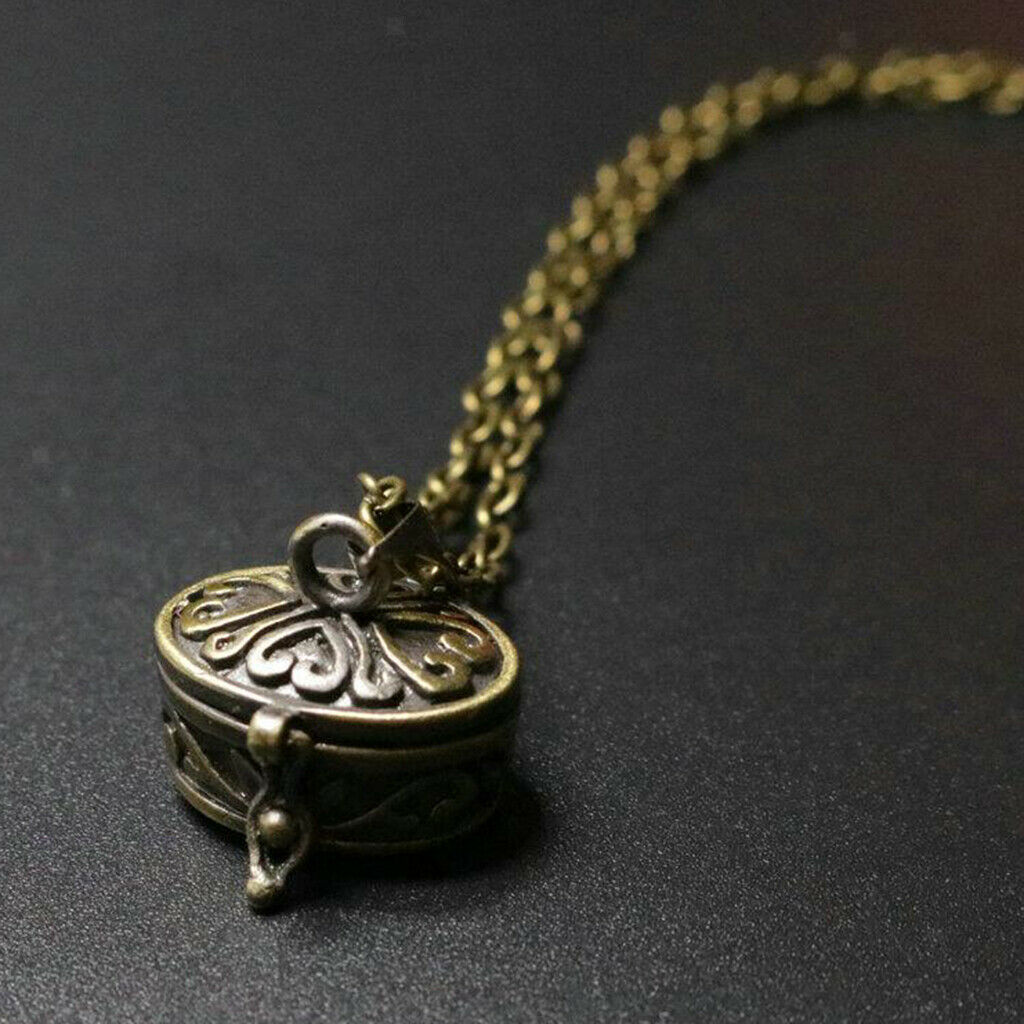 2pcs Brass Cremation Jewelry Ashes Urn Memorial Box Pendant with 50cm Chain