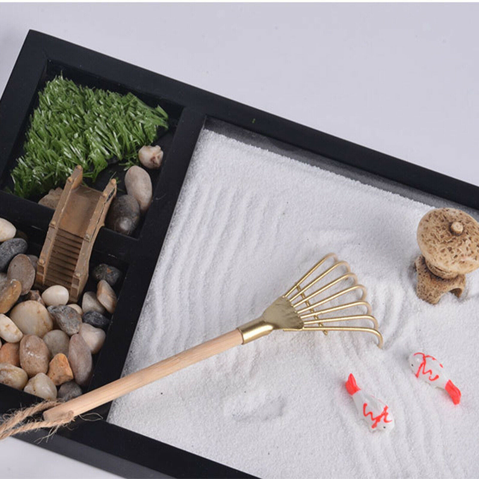 Tabletop Zen Garden Kit for Home Offfice Decor for Desktop Stress Reliever