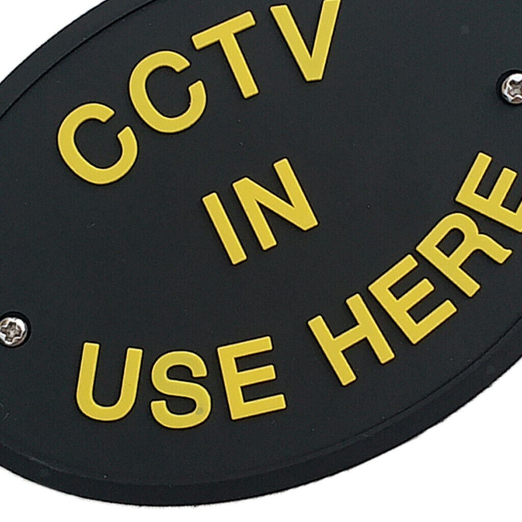 2pcs PVC Rubber CCTV in Use Warning Sign Plaque Plate Wall or Door Mounted