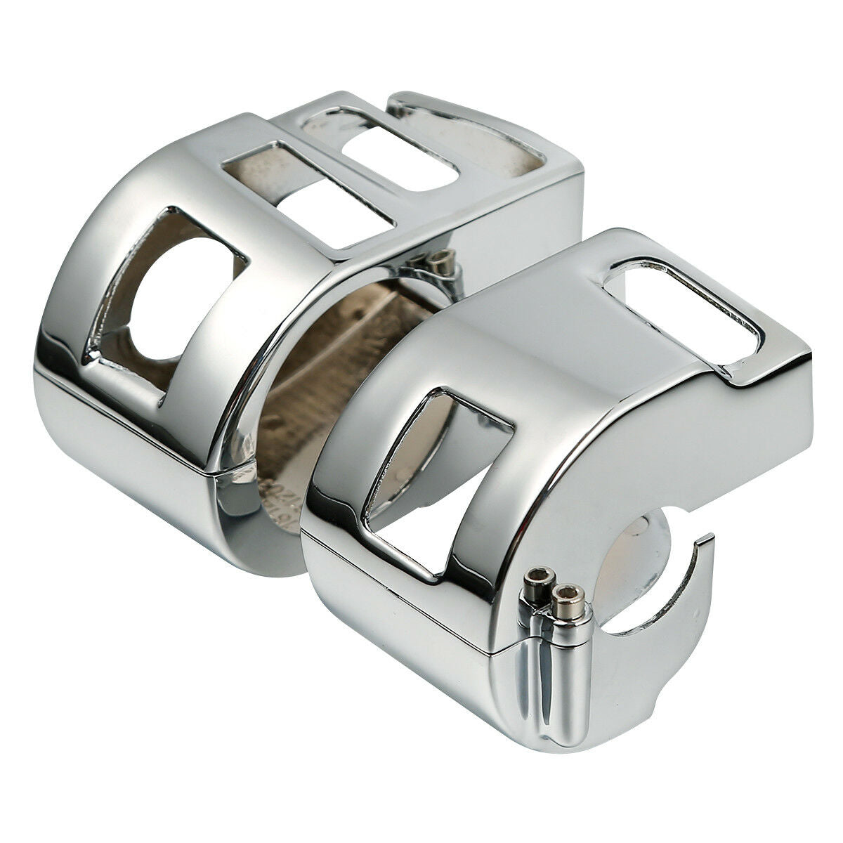 Chrome Switch Housings Cover Fit For Yamaha V-STAR 1100 Classic Silverado Models