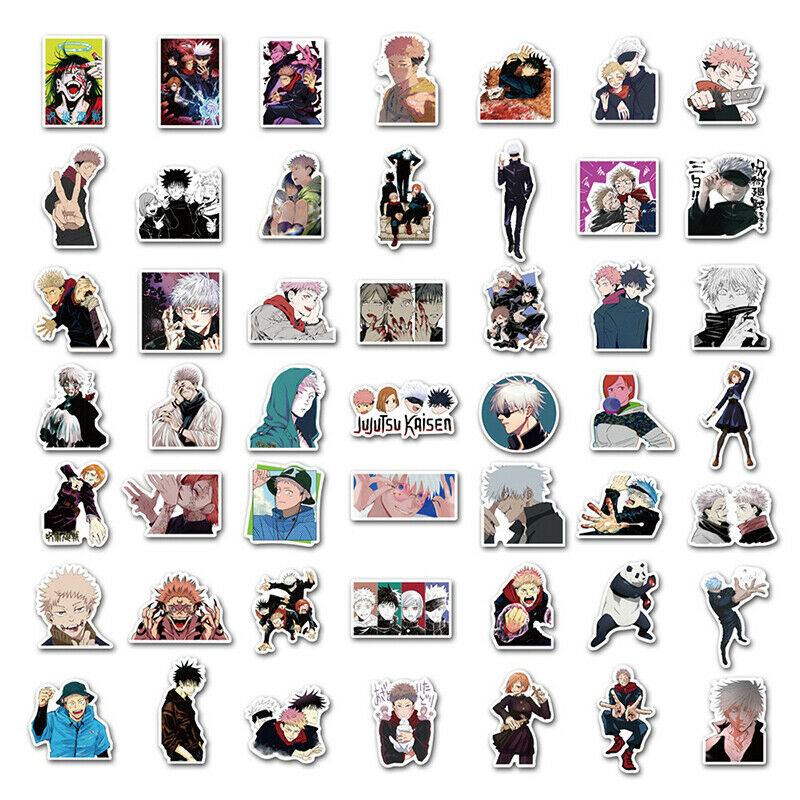 100pc Anime Jujutsu Kaisen Stickers Snowboard Laptop Luggage Guitar Suitc.l8