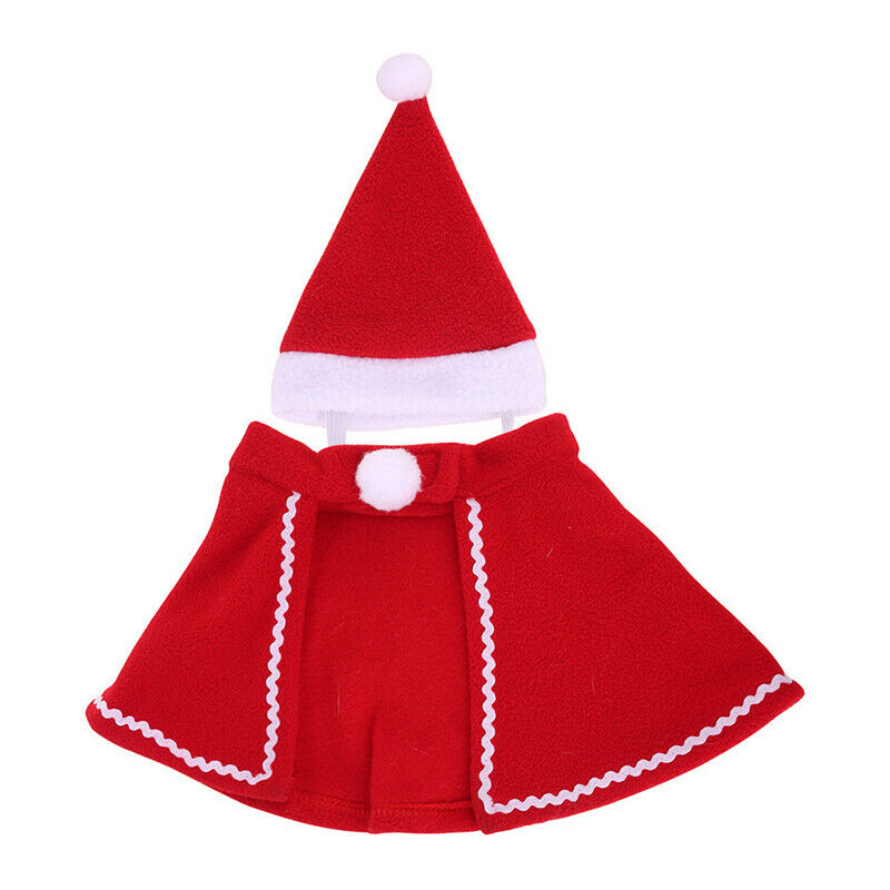 Christmas Dog Cloak Hat Set Pet Dog Coat Cape Dog Clothes Puppy Appar.l8