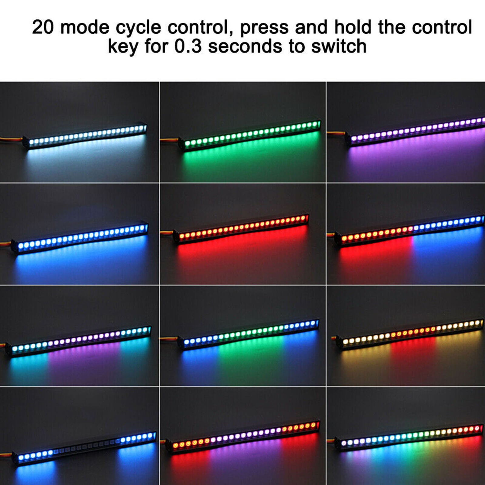 Colorful 18 LED Light Lamp Roof Bar For 1/10 SCX10 RC Crawler Car Traxxas TRX4