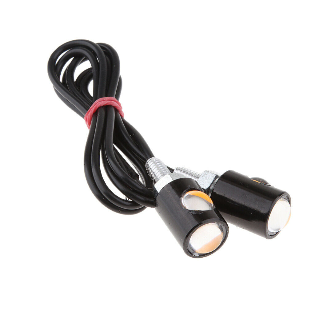 Pair Amber LED SMD Motorbikes Car License Plate Stud Screw Bolt Light Lamp Bulb