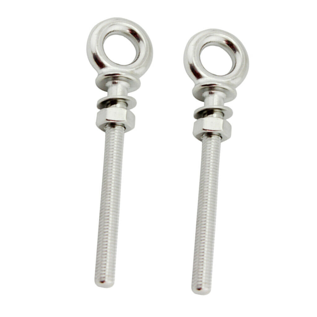 2 Pieces Stainless Steel Shank Eye  M6 & M8 With Washer And Nut