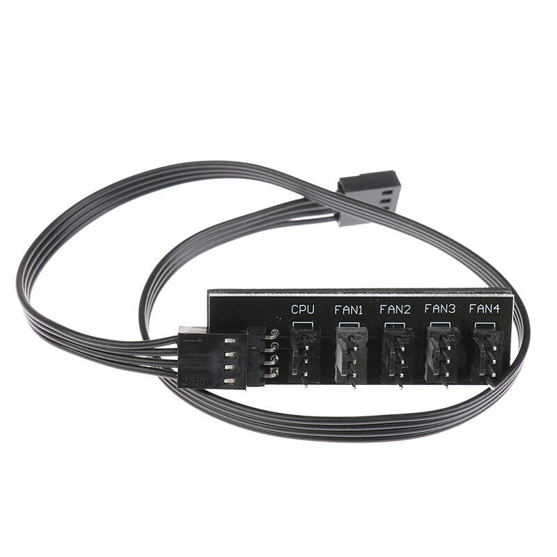 Cooler Fan PC CPU Power 1 Female To 5 Male 4 Pin Socket Fan Hub Splitter CablWF