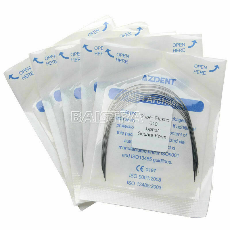 50 X Dental Orthodontic Arch Wires Super Elastic Niti Square Round 018 Upper AZ
