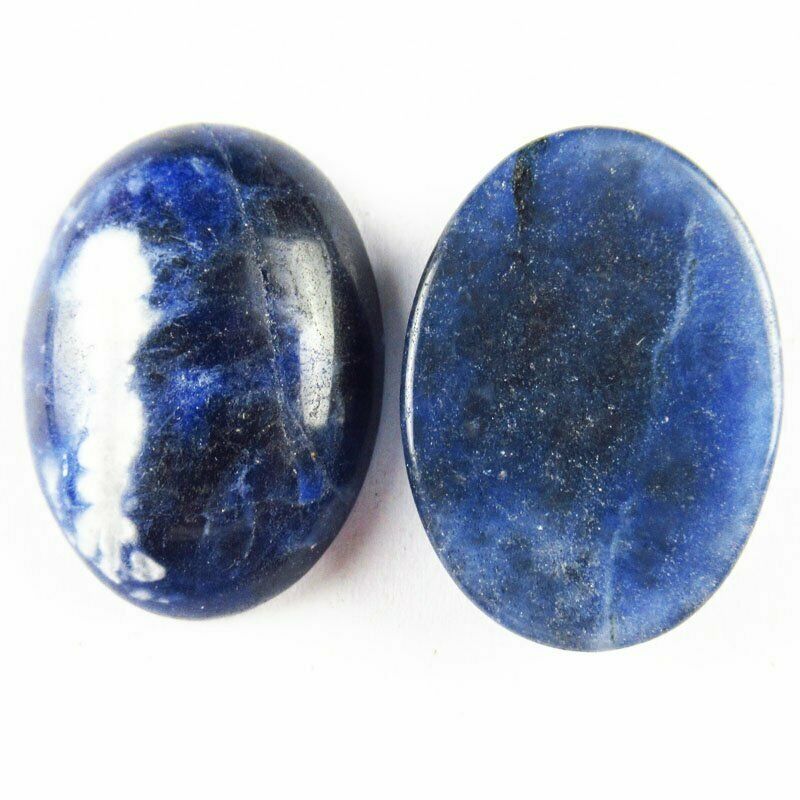 8pcs 25x18x6mm Natural Old Sodalite 30g Oval Cab Cabochon A-277JM