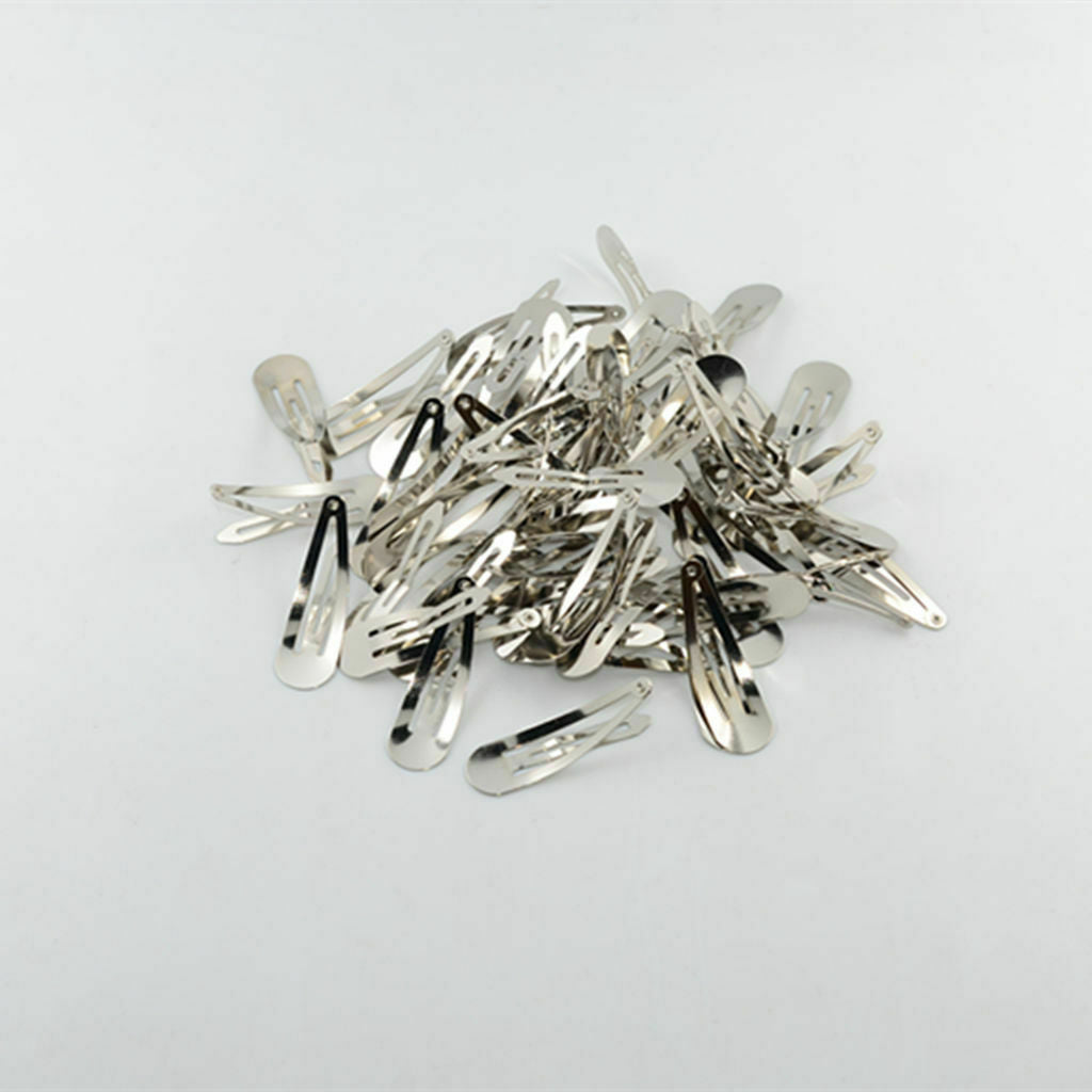 50pcs Water Drop Metal Hair Snap Barrette 5cm