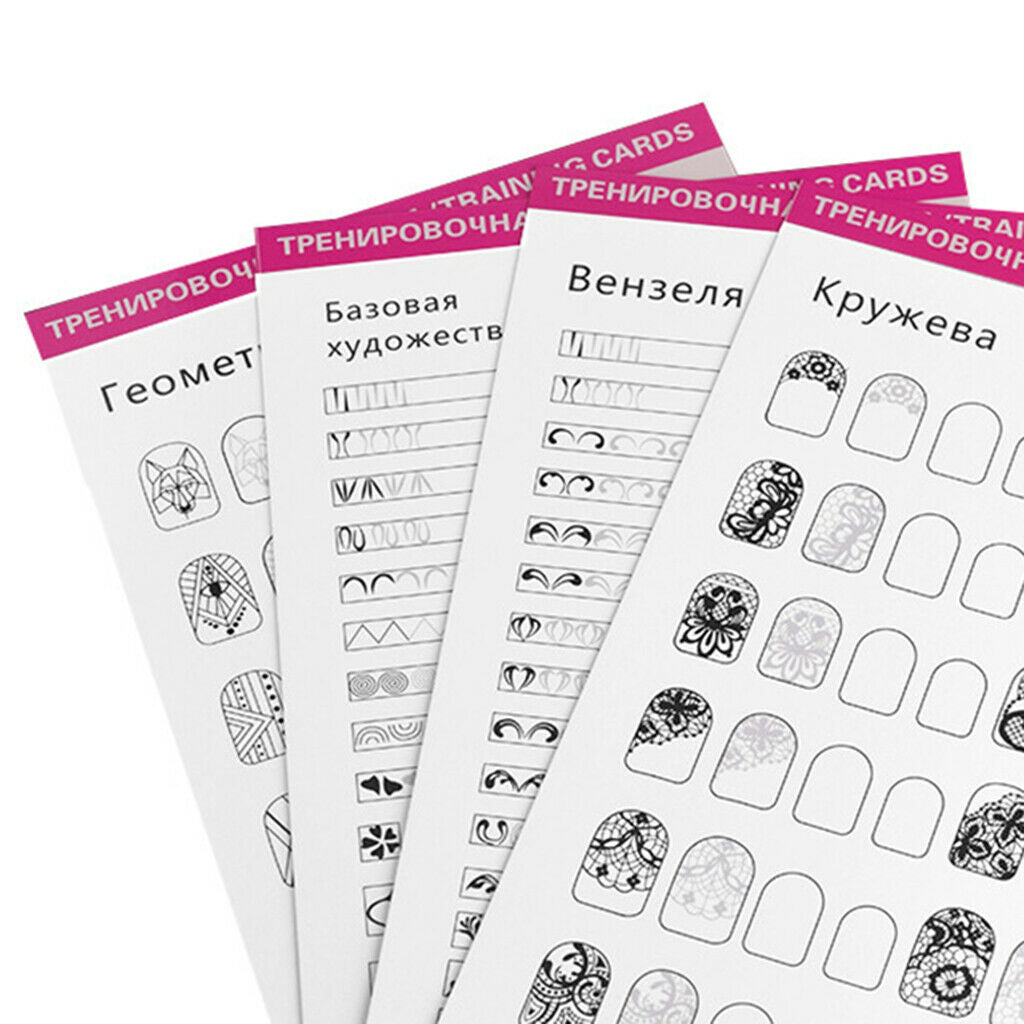 12pcs /PACK Nail Art Practice Template Guide Paper Book Set for Beginner