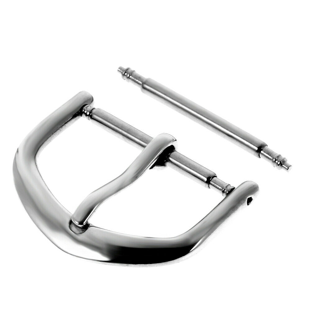 Watch Band Parts Pin Buckle Stainless Steel Leather Replacement Clasp 18mm