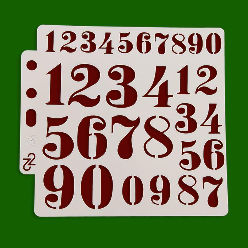 Plastic Numbers Painting Template DIY Cake Coffee Decor Spray Mold Stencil C#P5