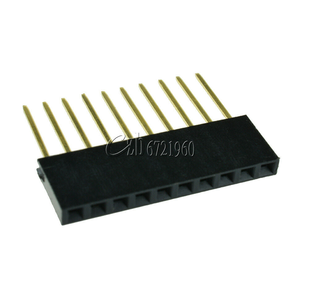 10pcs 11mm  Long Pin 10 Pin Single Row Female Header 2.54mm Pitch for Arduino
