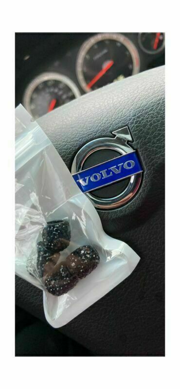 Bling Valve Stem Caps Black Sparkling Handmade Crystal Rhinestone Universal Car