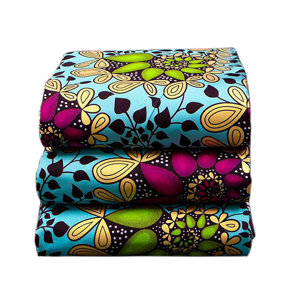 African Cotton Wax Fabric Flower Batik Cloth DIY Sewing Clothing Dress Material