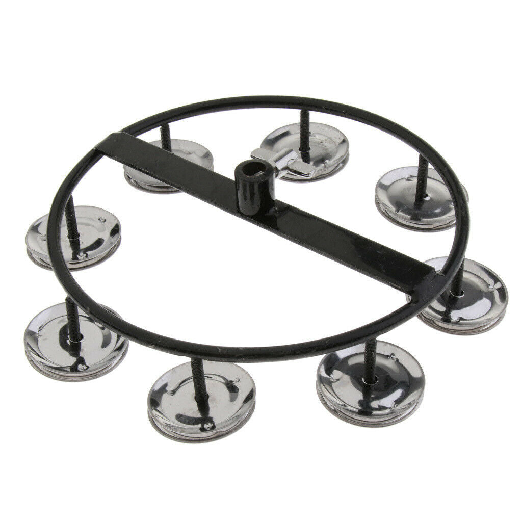 4 Pairs Hi Hat Tambourine Jingle Ring Hand Drum Set Percussion Instrument