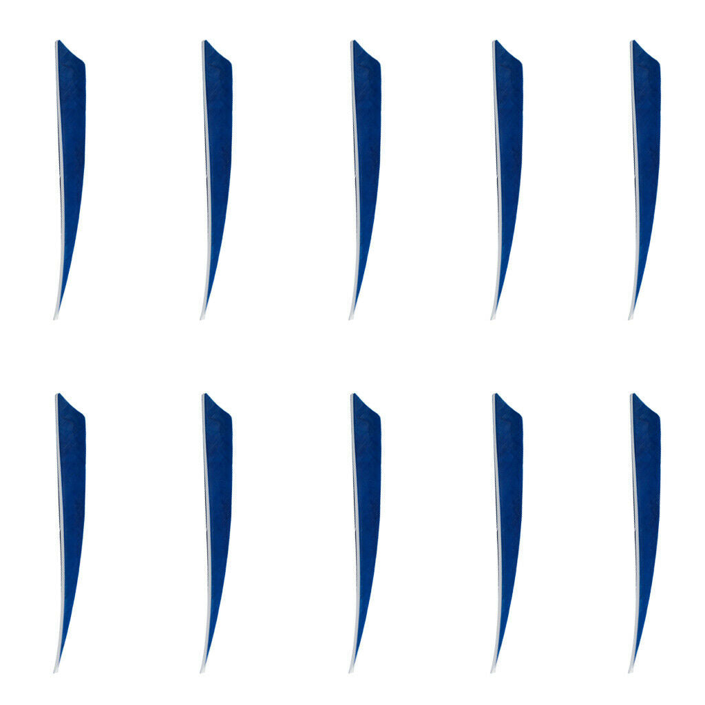 10 Pieces Shield Cut Archery Hunting Arrow Feather Fletching DIY Blue