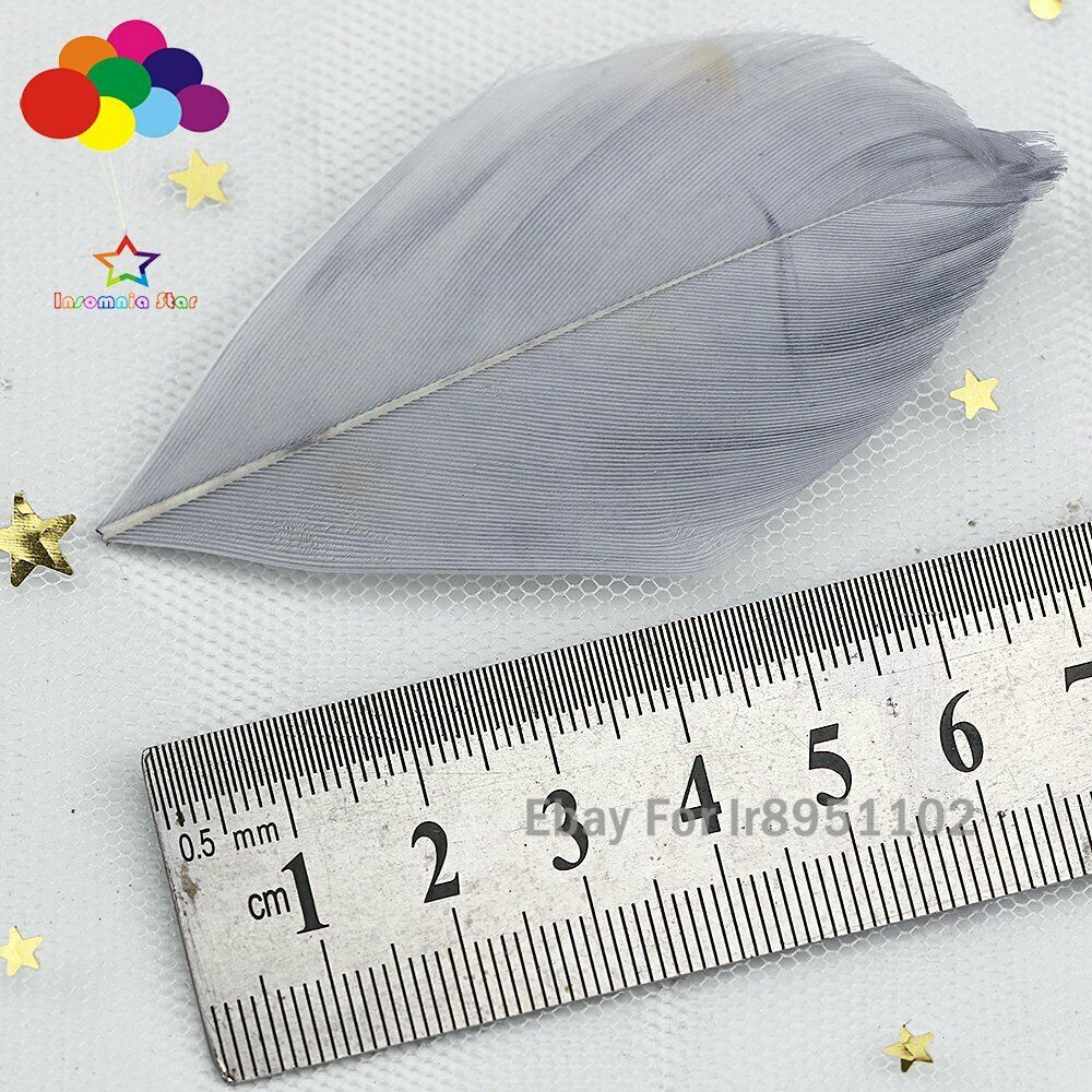 100 pieces/bag Gray beautiful Round head goose feather DIY jewelry decorative