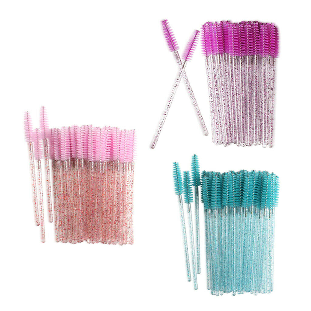 300x Eyelash Brushes Crystal Handle Eye Lash Extension Grafting Makeup Tool