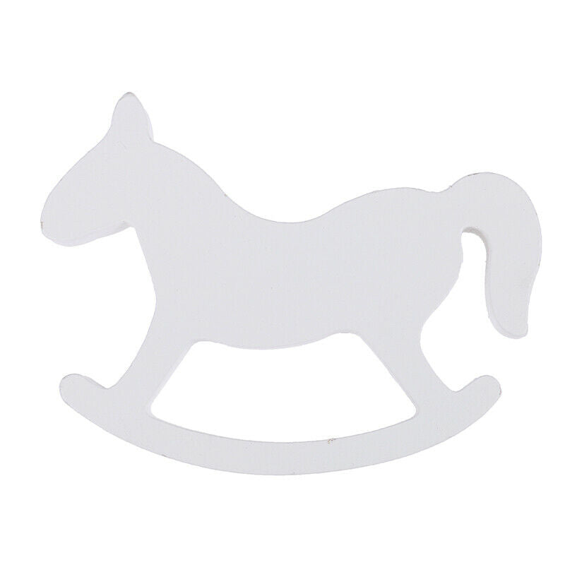 New Miniatures White Wooden Rocking Horse Trojan Home Decor Crafts Kids T.l8