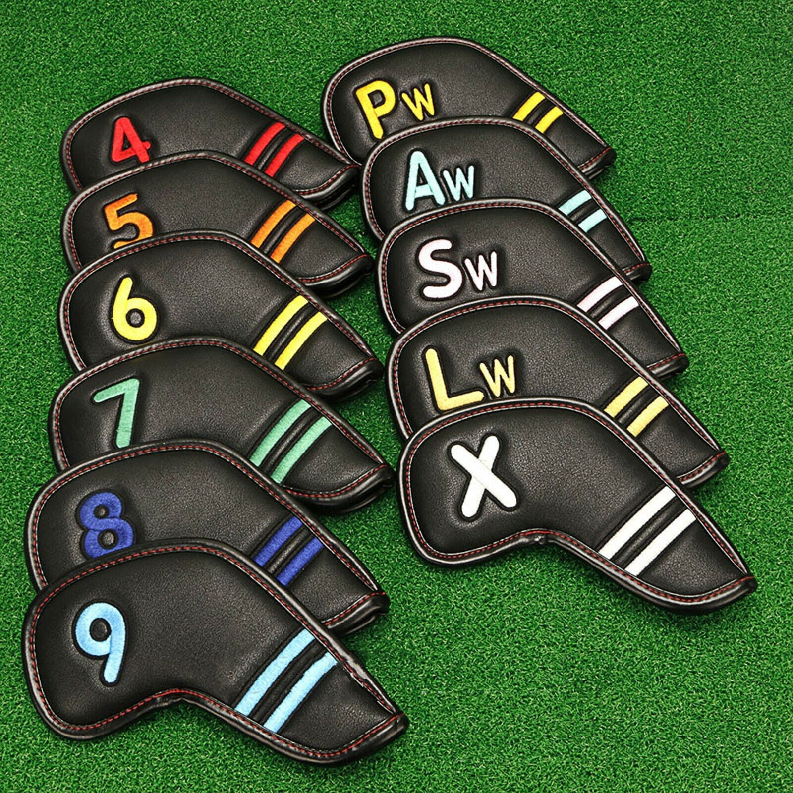 11 Pieces Golf Iron Headcover Waterproof Head Cover Wedges Protector Case