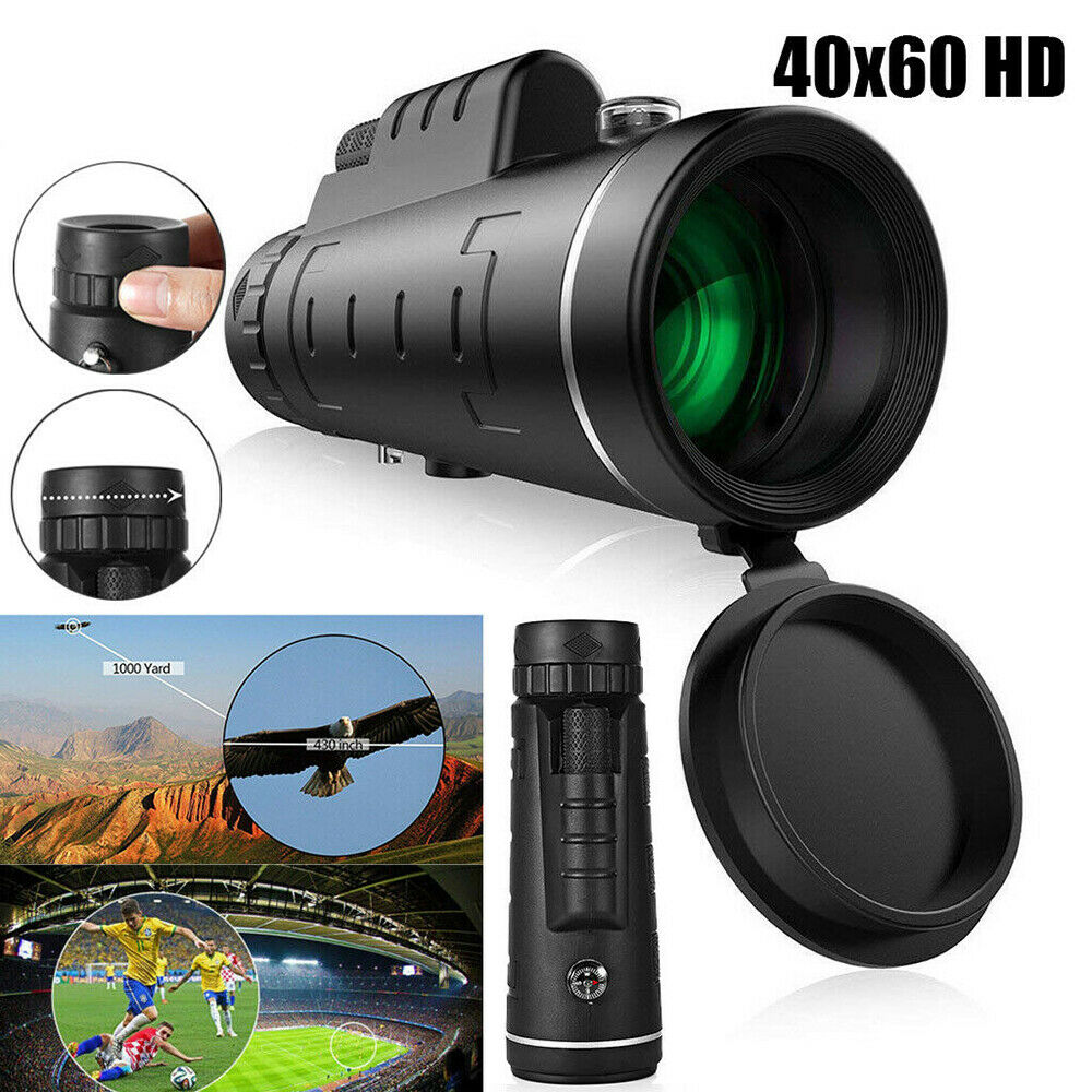 40X60 Portable Zoom Monocular Telescope HD Night Vision Outdoor Hunting Camping