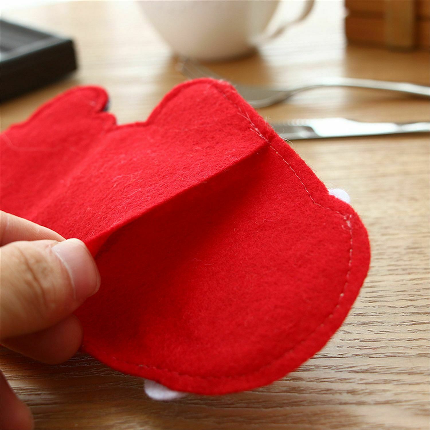 Home Christmas Party Decoration Cover New Year Decor Cutlery Bag Fork Case