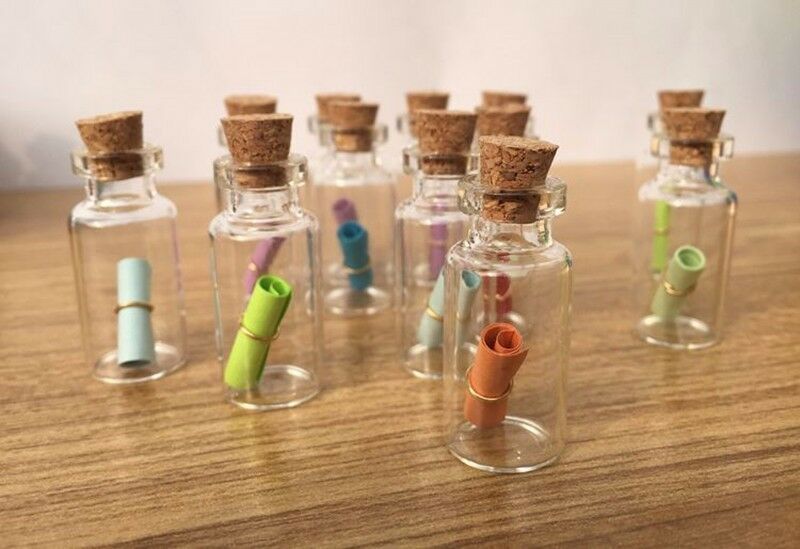 Wholesale Lot of 100 Clear Cork Glass Bottles Vials 11x18mm approx 0.5 ml