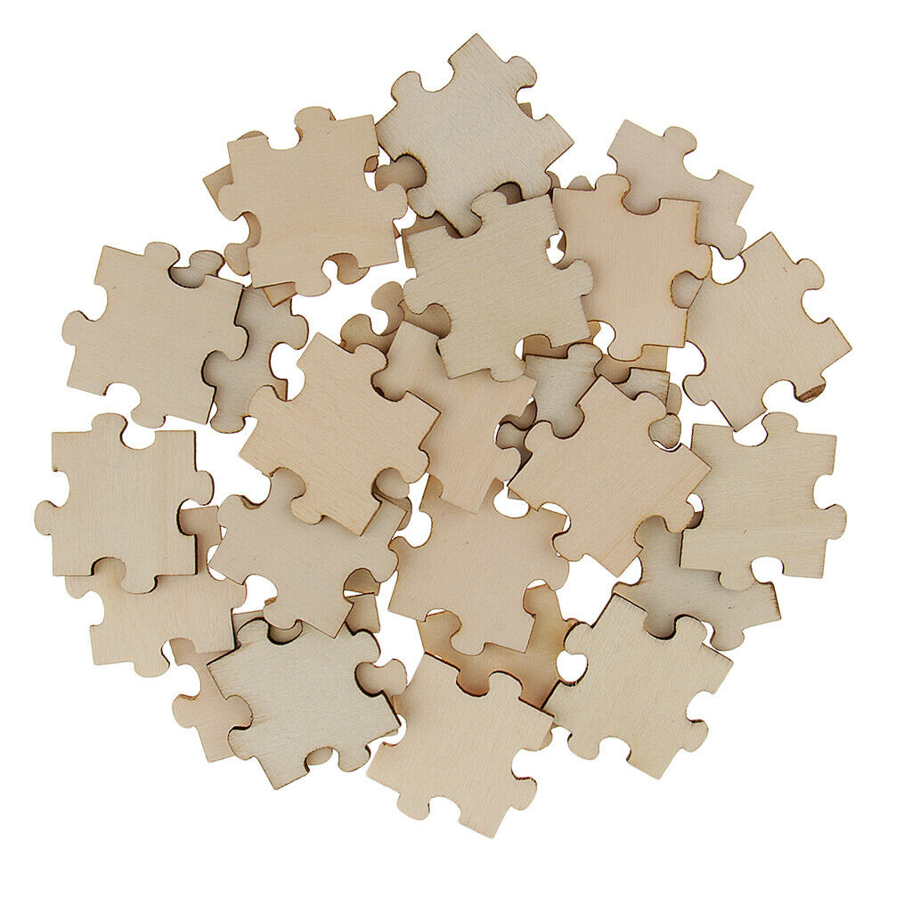 150pc Wooden Square Puzzle Pieces Embellish Craft Shape Blank Cardmaking Tag