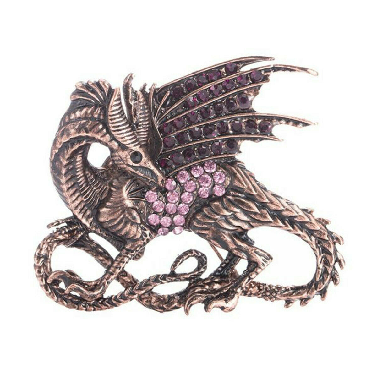 Shiny Dragon Brooch Lapel Pin Vivid Rhinestone Sturdy Brooch Pin for Women Men