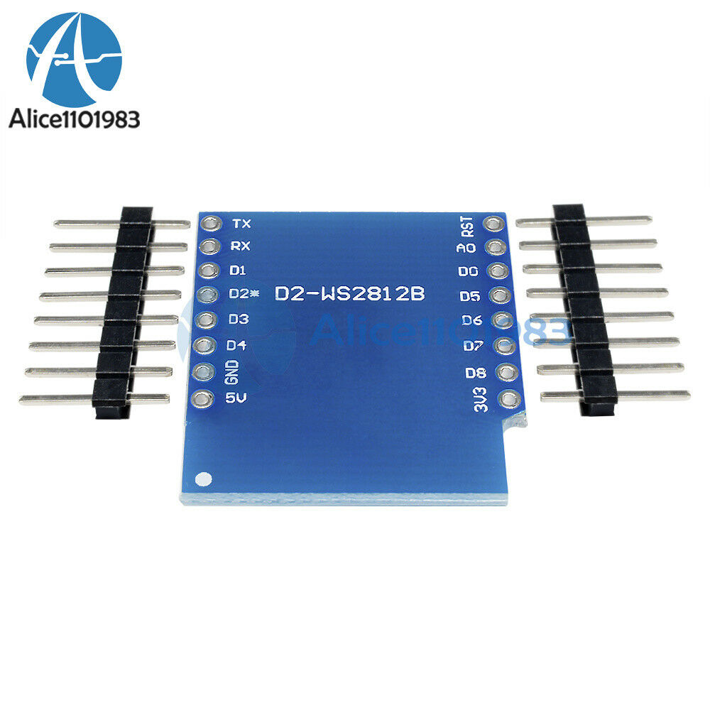 2PCS WS2812B RGB Shield for WeMos D1 mini ESP8266 Module Board