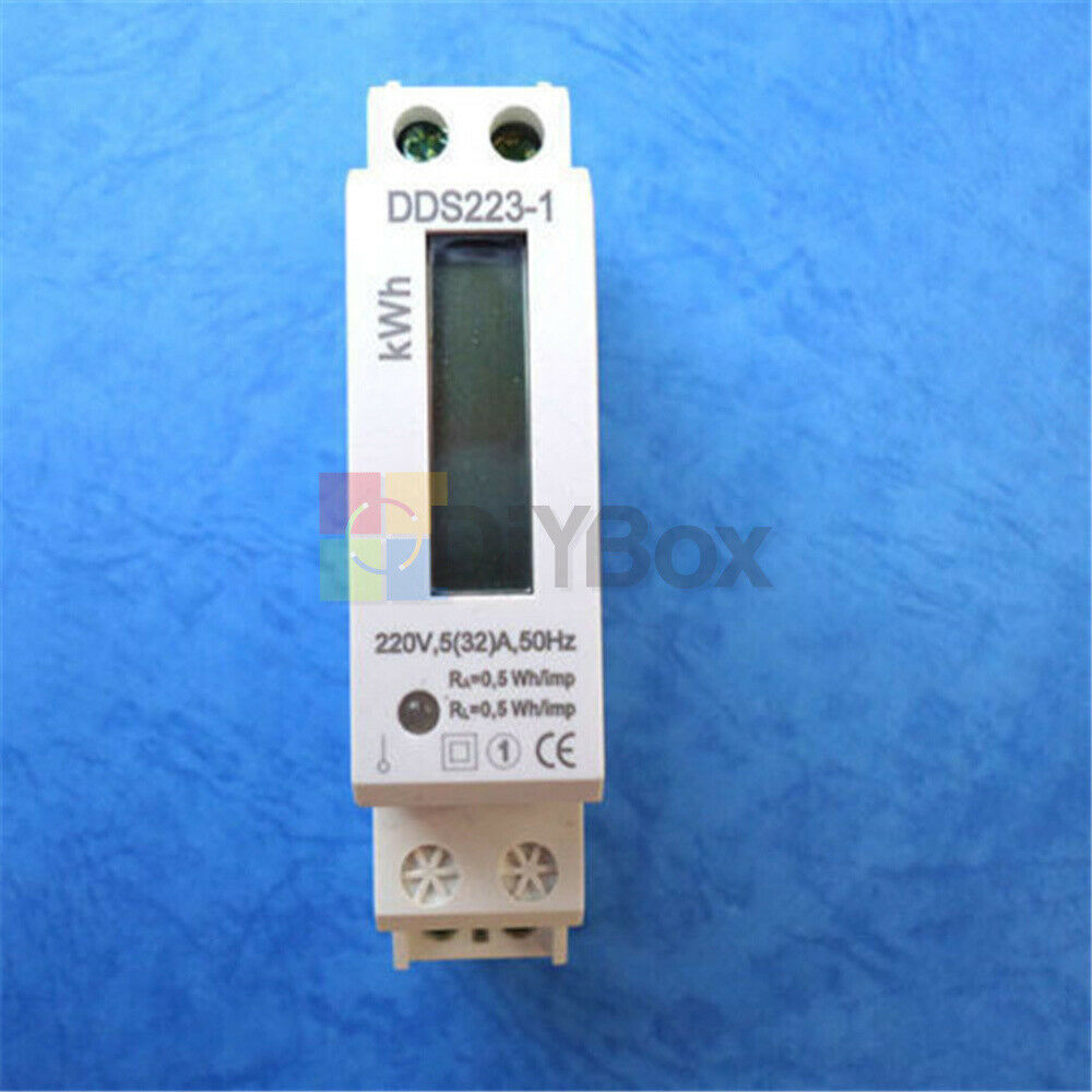 Digital DDS223-1 LCD 220V 230V AC DIN Rail Electric Kilo Watt Hour KWH Meter