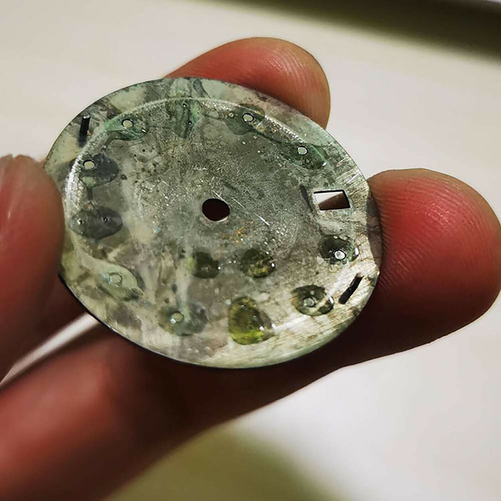 For NH35 Watch Movement 29mm Watch Dial Green Luminous Blue Dial Parts