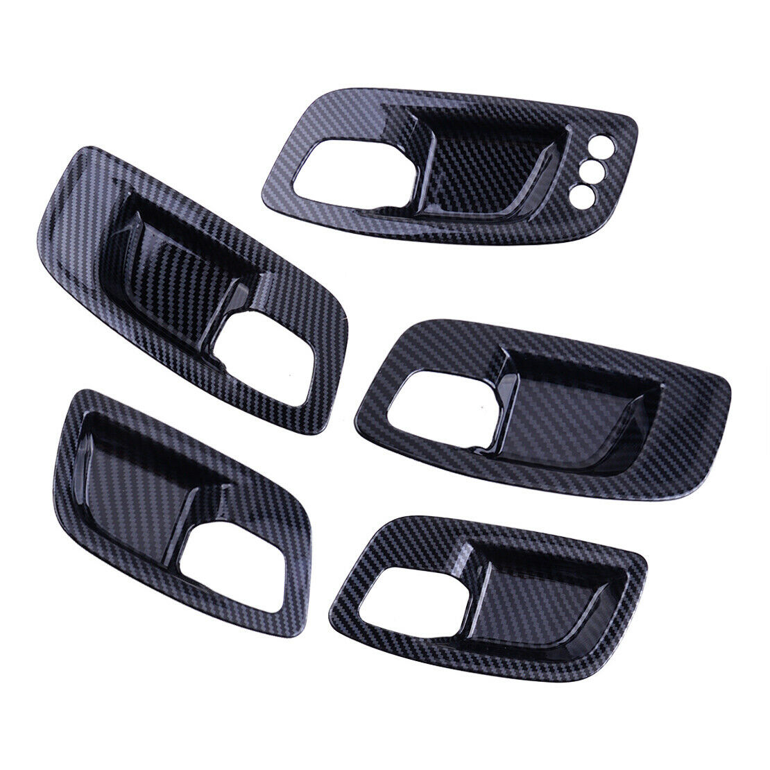 Set Carbon Fiber Style Door Handle Bowl Cover Trim Fit for Dodge Charger 11-21