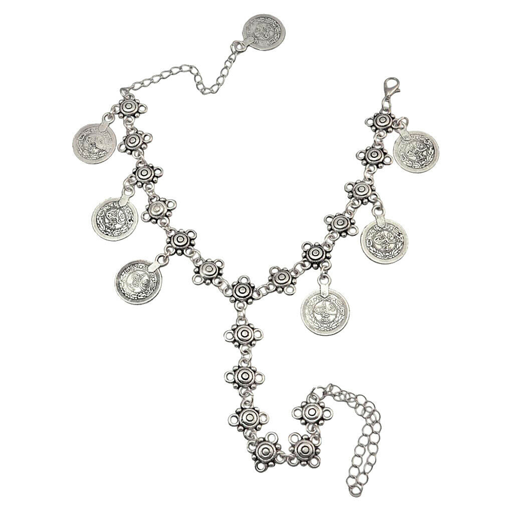 Bohemian Style Coin Toe Chain Link Anklets Bracelet Foot Jewelry Accessory