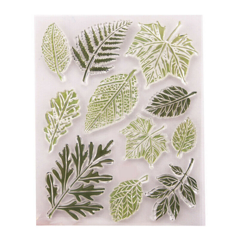 Green leaf clear stamp silicone seal flower stamp DIY scrapbook album deco.l8